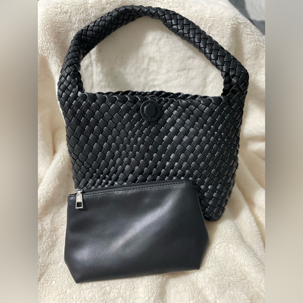 NWOT BLACK VEGAN HOBO BAG